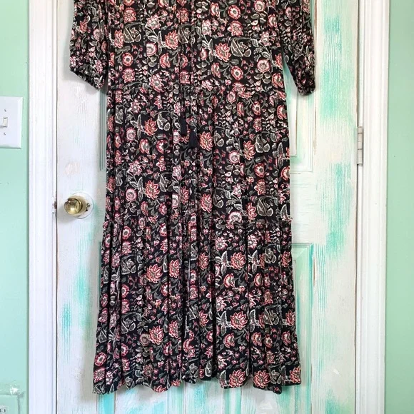 🌵Wonderly Floral Peasant Style Bohemian Maxi Dress Size Large🌵 - Picture 3 of 9